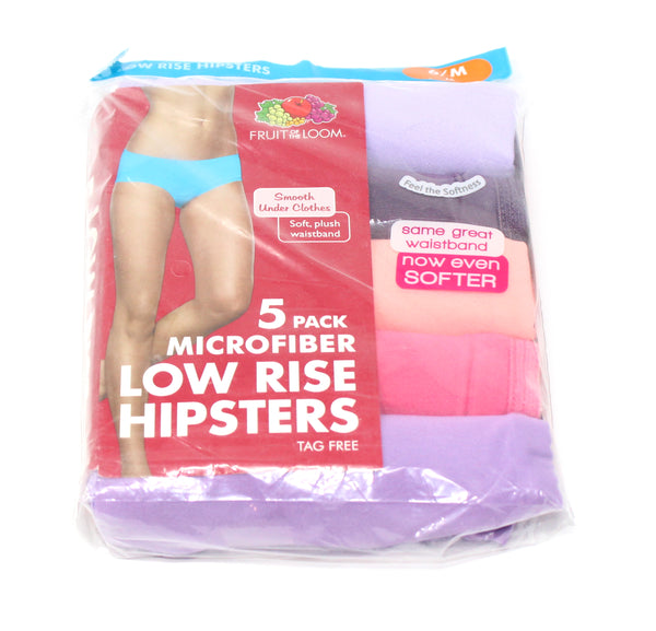Fruit of the Loom Women's 6 Pack Cotton Low Rise Bikini Panties