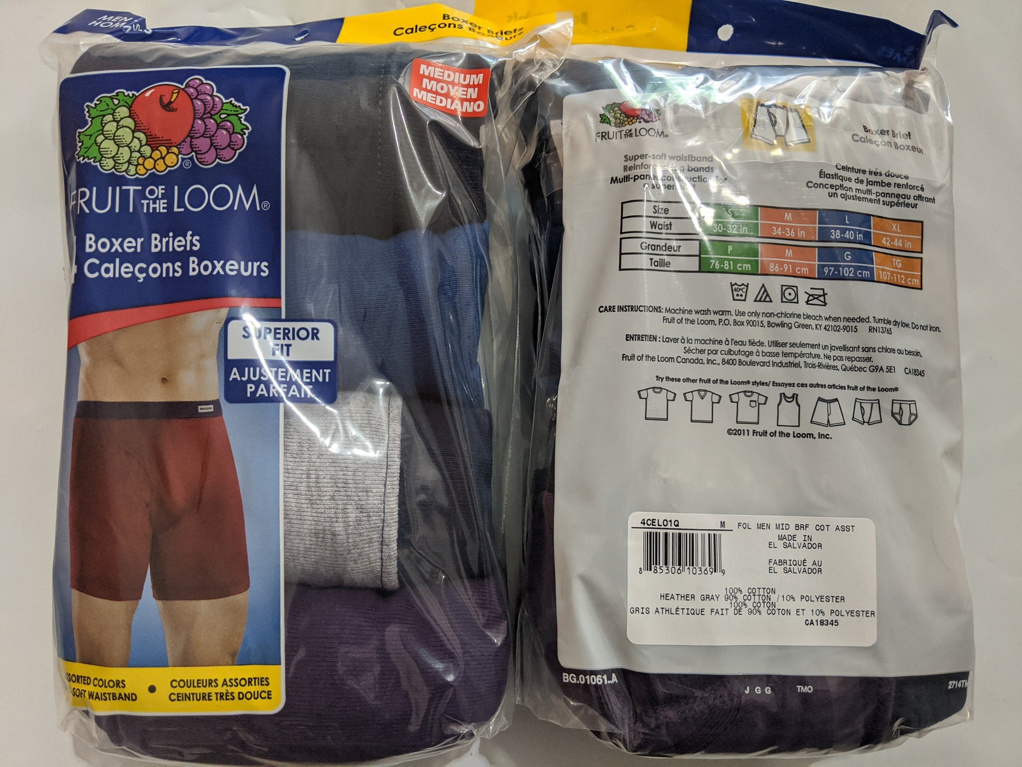 Fruit of the Loom Plush Soft Boxer Briefs 4 Pack
