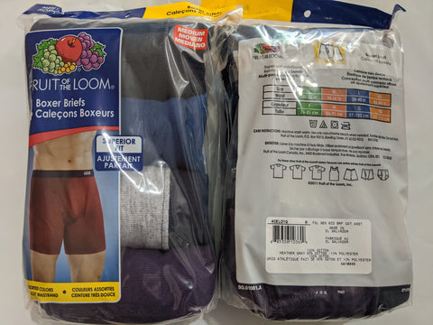 Fruit of the Loom Plush Soft Boxer Briefs 4 Pack