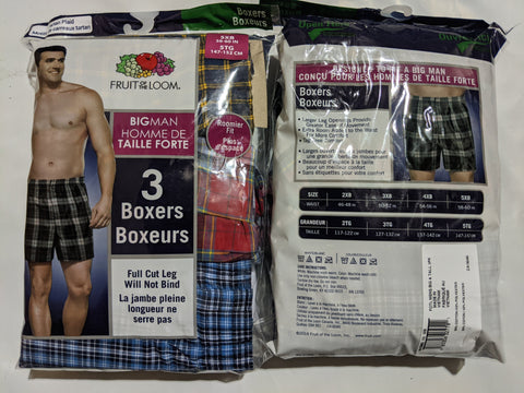 Fruit of the Loom Woven Boxers Extended Sizes 3X-5X