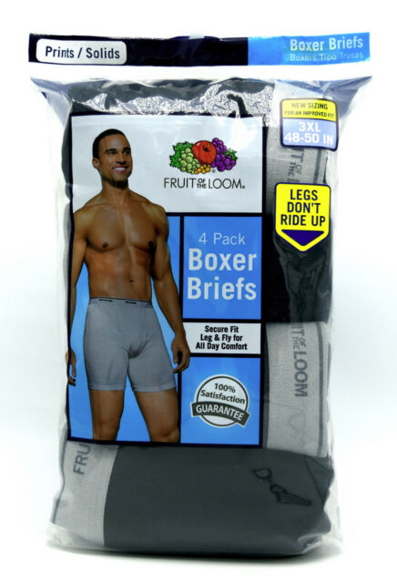 8 Pack Fruit Of The Loom Boxer Briefs Black and Gray